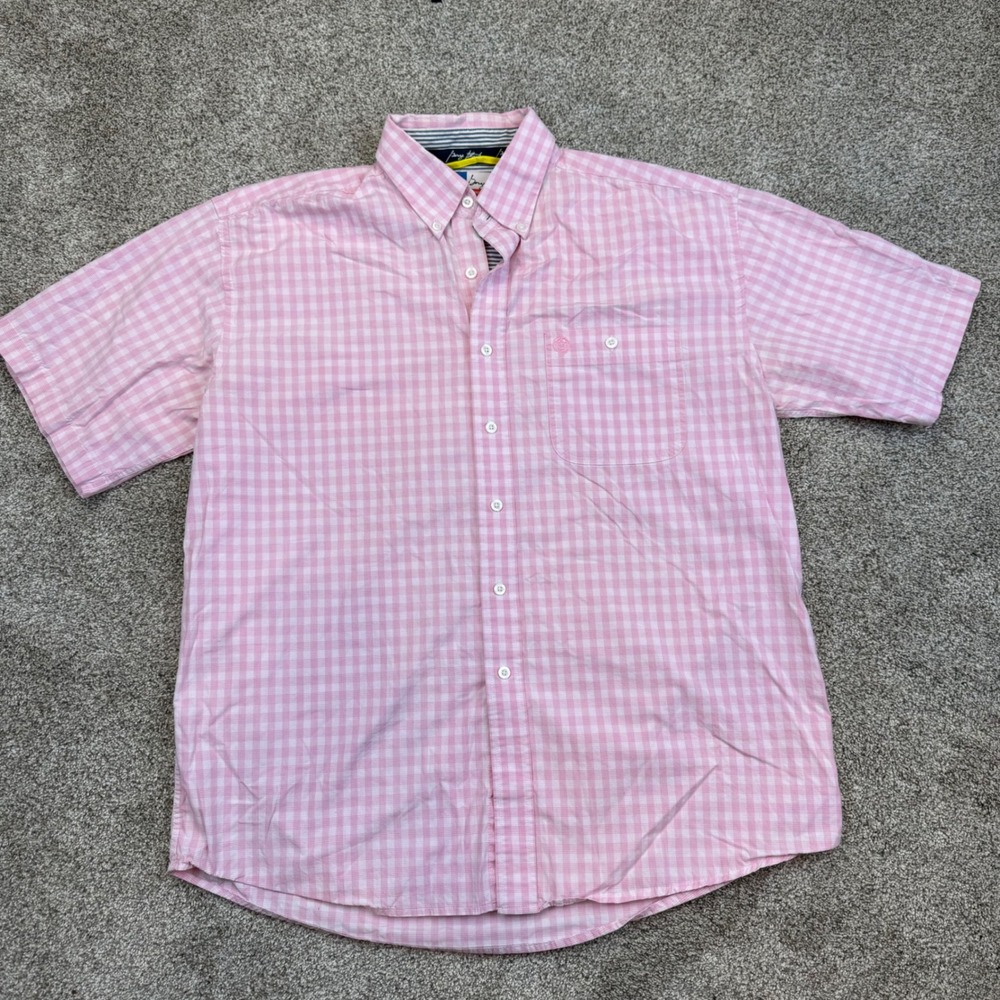Wrangler George Strait Cowboy Cut Pink Gingham Short Sleeve Western Shirt XL